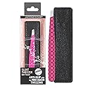 JAPONESQUE Soft Touch Slant Tweezer with Precision Crafted, Hand Sharpened Tips for Shaping and Defining Brows, Includes Protective Storage Pouch