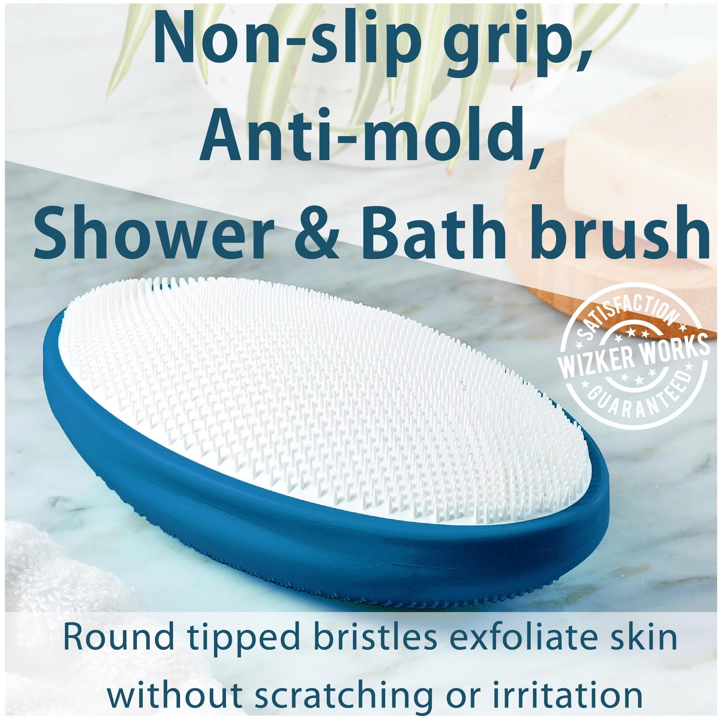 WIZKER® Premium Ingrown Hair Exfoliating Brush: 2-in-1 Soft + Firm Face Body Exfoliator for Sensitive Skin, Prevents Razor Bumps, Shave, Laser, Wax