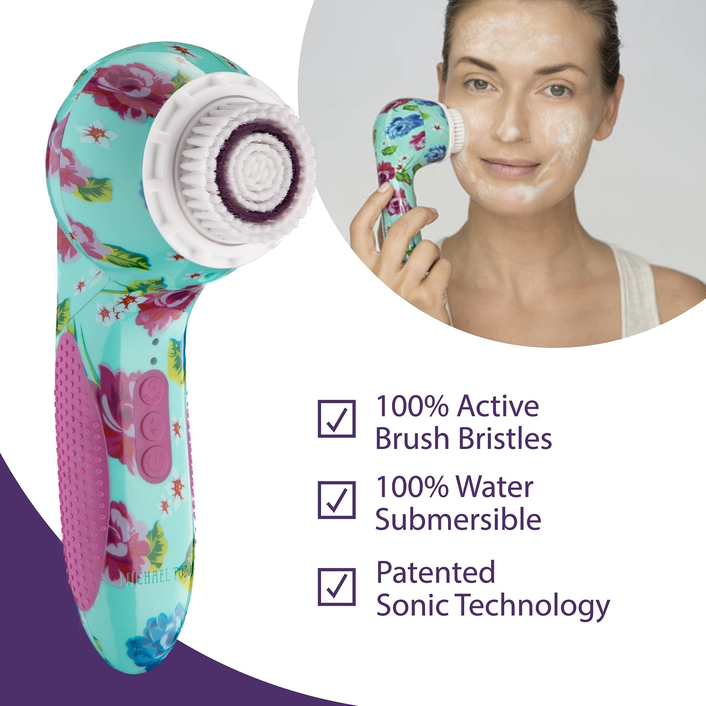 Michael Todd Beauty - Soniclear Elite - Facial Cleansing Brush System - 6-Speeds - Face Cleansing Brush & Exfoliating Body Scrubber