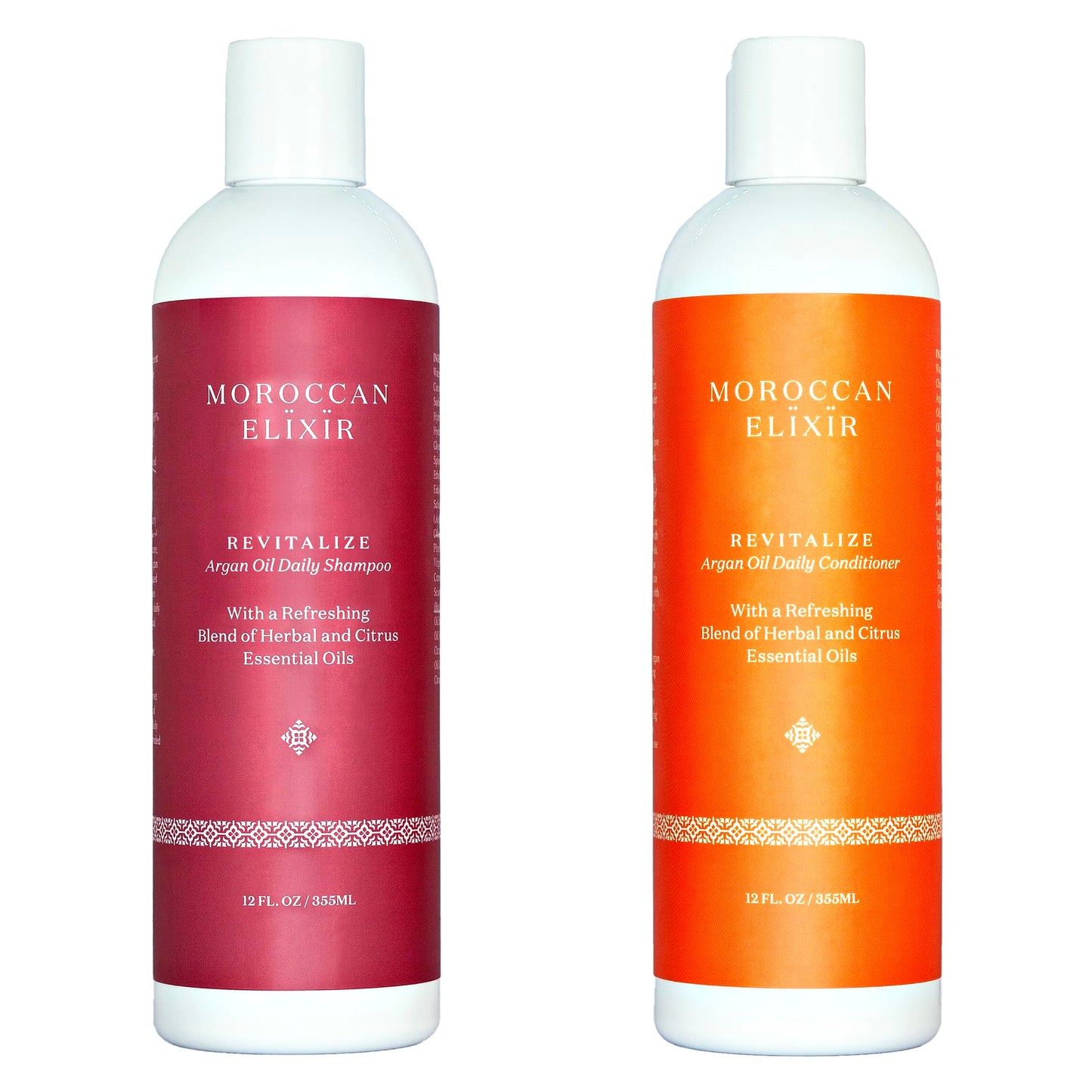 Moroccan Elixir Revitalize Hair Treatments Argan Shampoo & Conditioner Set For Woman | Enriched with Antioxidants, Minerals & Vitamin E | Suitable