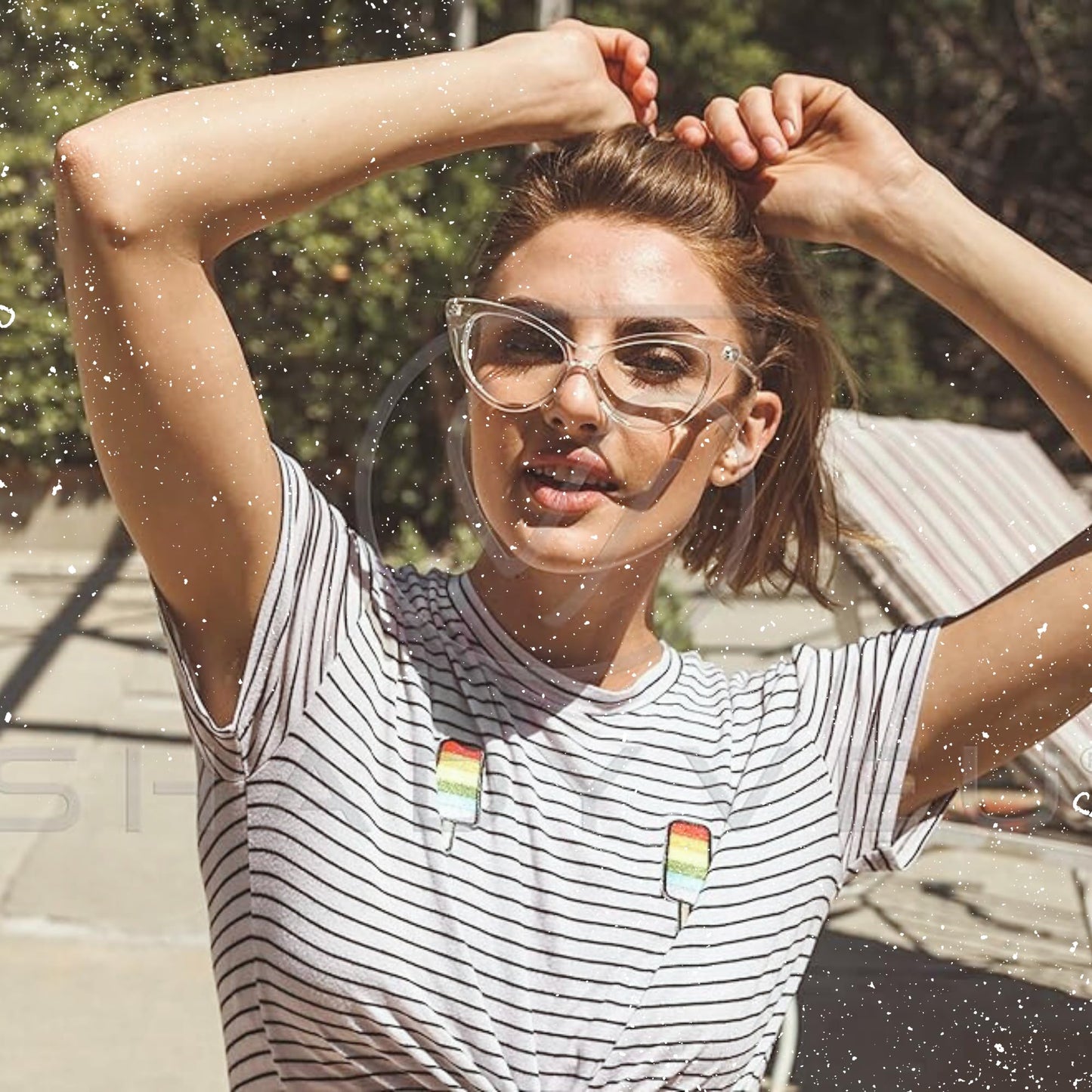 ShadyVEU Super Cat Eye Vintage Inspired Fashion Mod Clear Lens Sunglasses (Black Frame, Clear Lens)