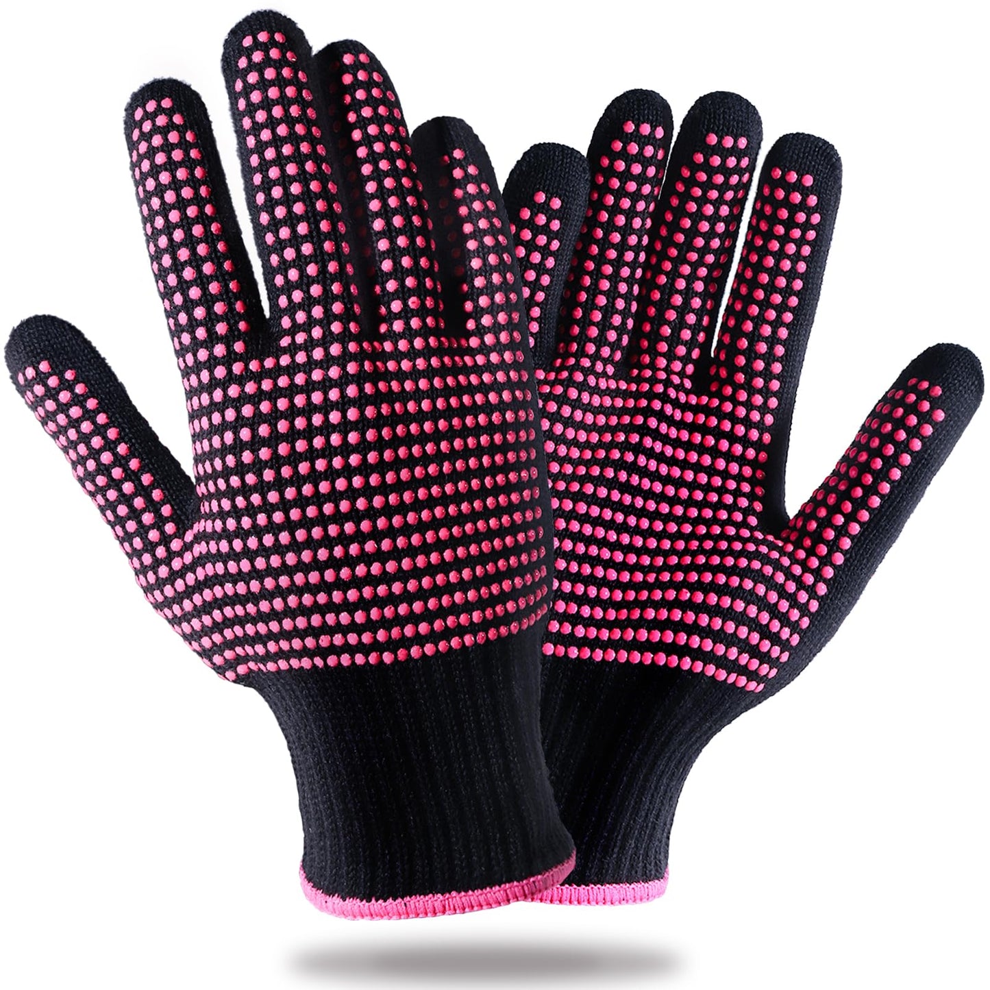 Teenitor 2 Pcs Heat Resistant Gloves With Silicone Bumps, Professional Heat Proof Glove Mitts For Hair Styling Curling Iron Wand Flat Iron Hot-Air Beauty and Personal Care Teenitor Default Title