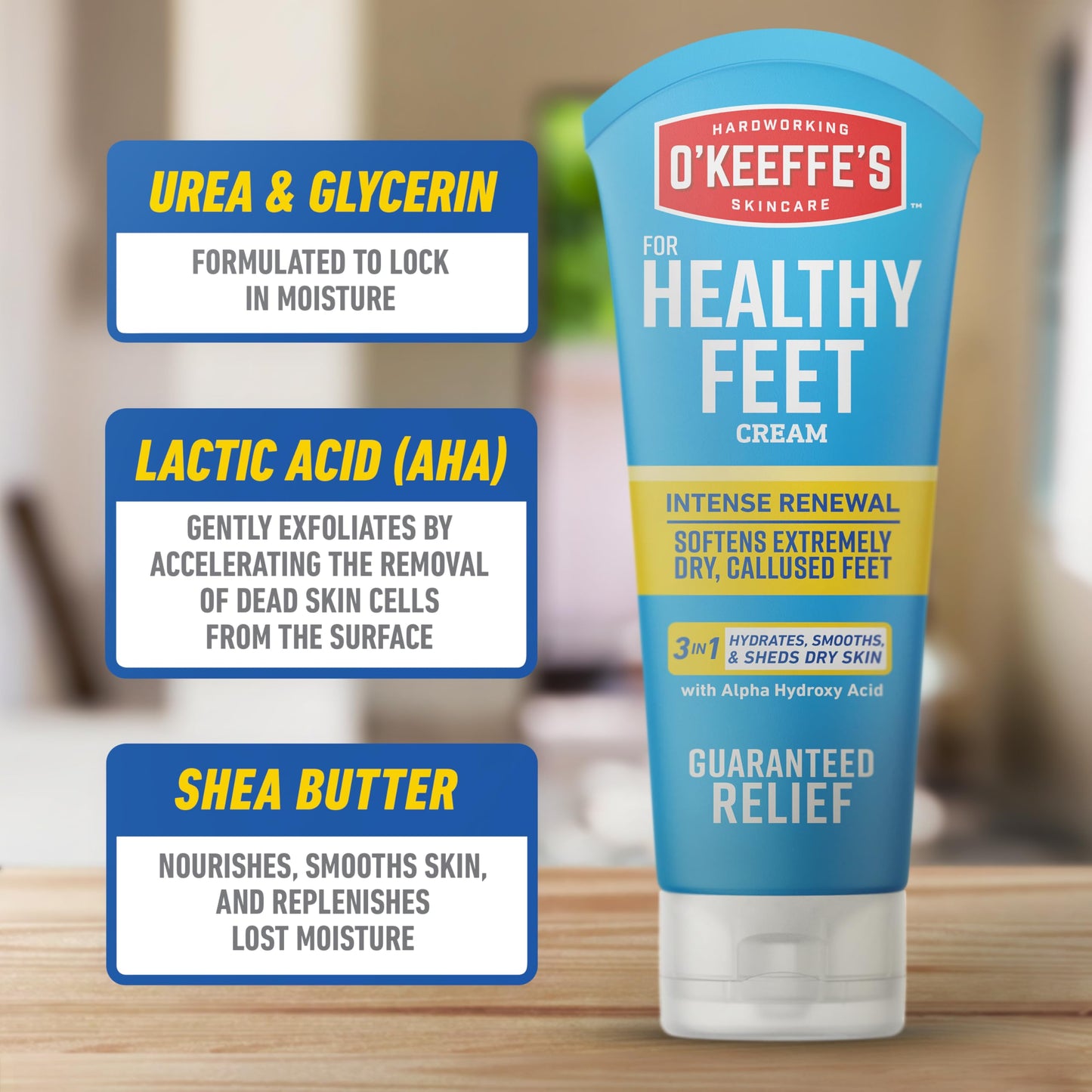 O’Keeffe’s for Healthy Feet Heel Repair Kit with Urea & Lactic Acid - (1 Pair) Reusable Foot Sleeves + 3 oz. Intense Renewal Foot Cream, Exfoliates Beauty and Personal Care O'Keeffe's