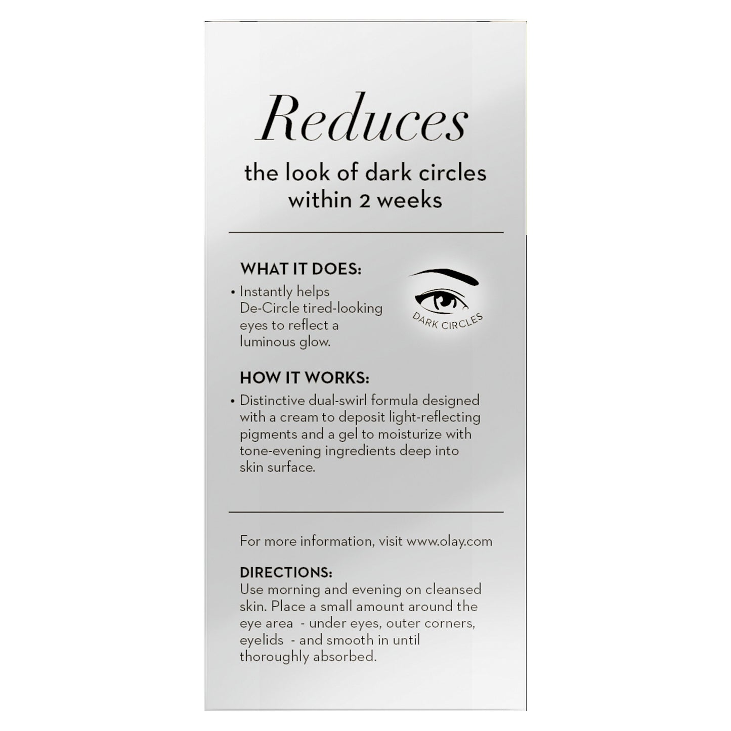 Olay Eyes Illuminating Eye Cream to Help Reduce the look of Dark Circles Under Eyes, 0.5 Fl Oz