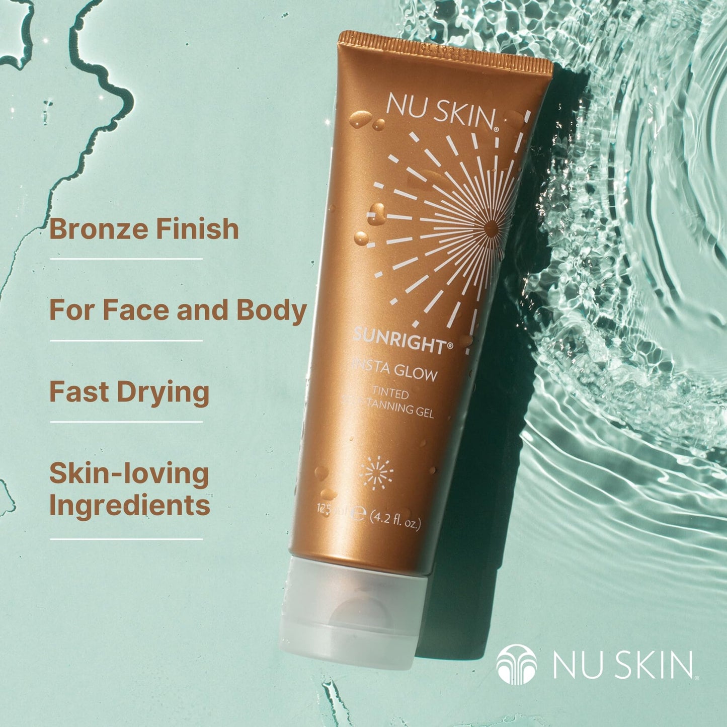 Nu Skin Sunright Insta Glow Self Tanner Gel | Natural Summer Tan for Face & Body | Beauty & Skin Care | Vitamin E & Avocado Oil | Natural Body Bronzer