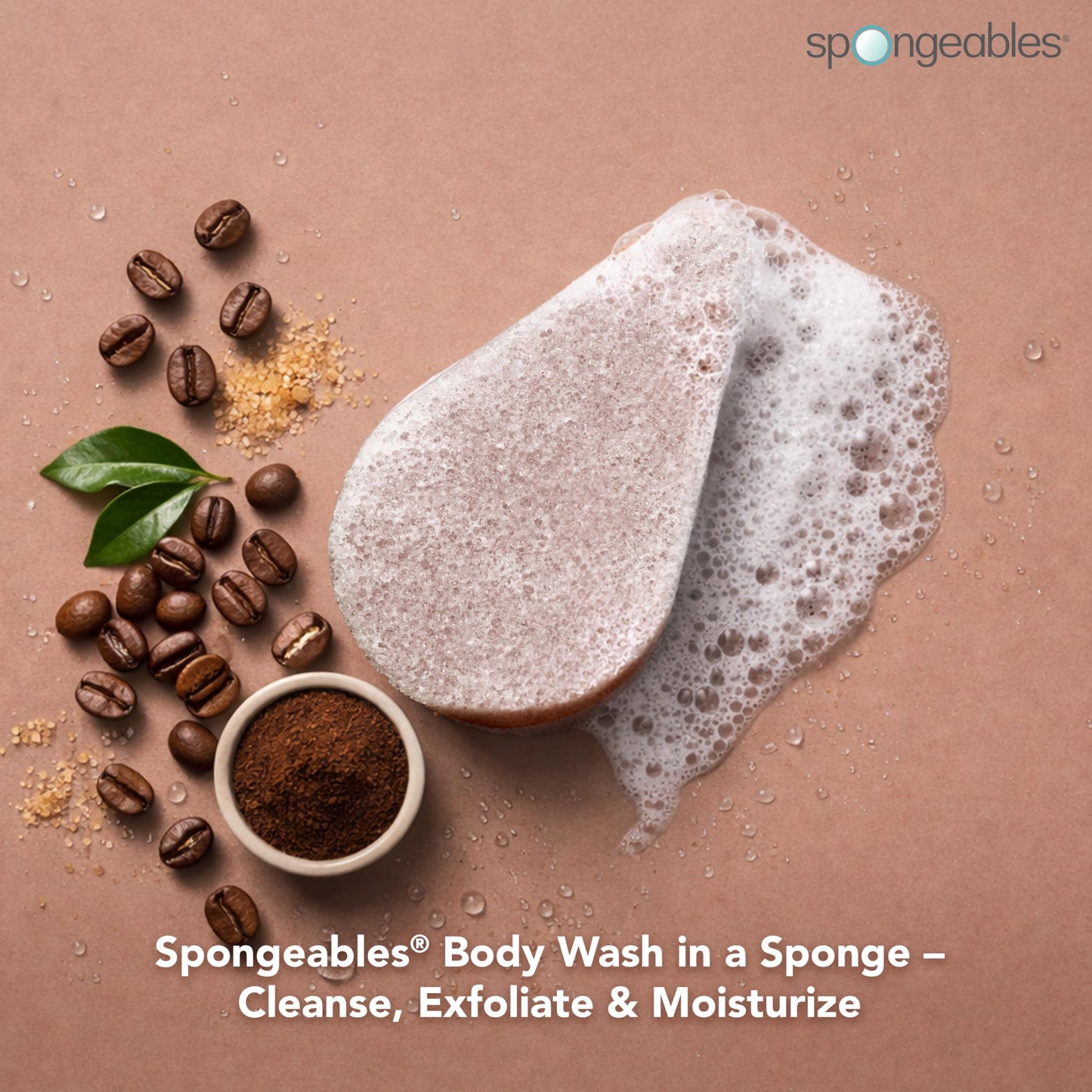 Spongeables Anti Cellulite Body Wash in a 20+ Wash Sponge, Coffee, 1 Count Beauty and Personal Care Spongeables