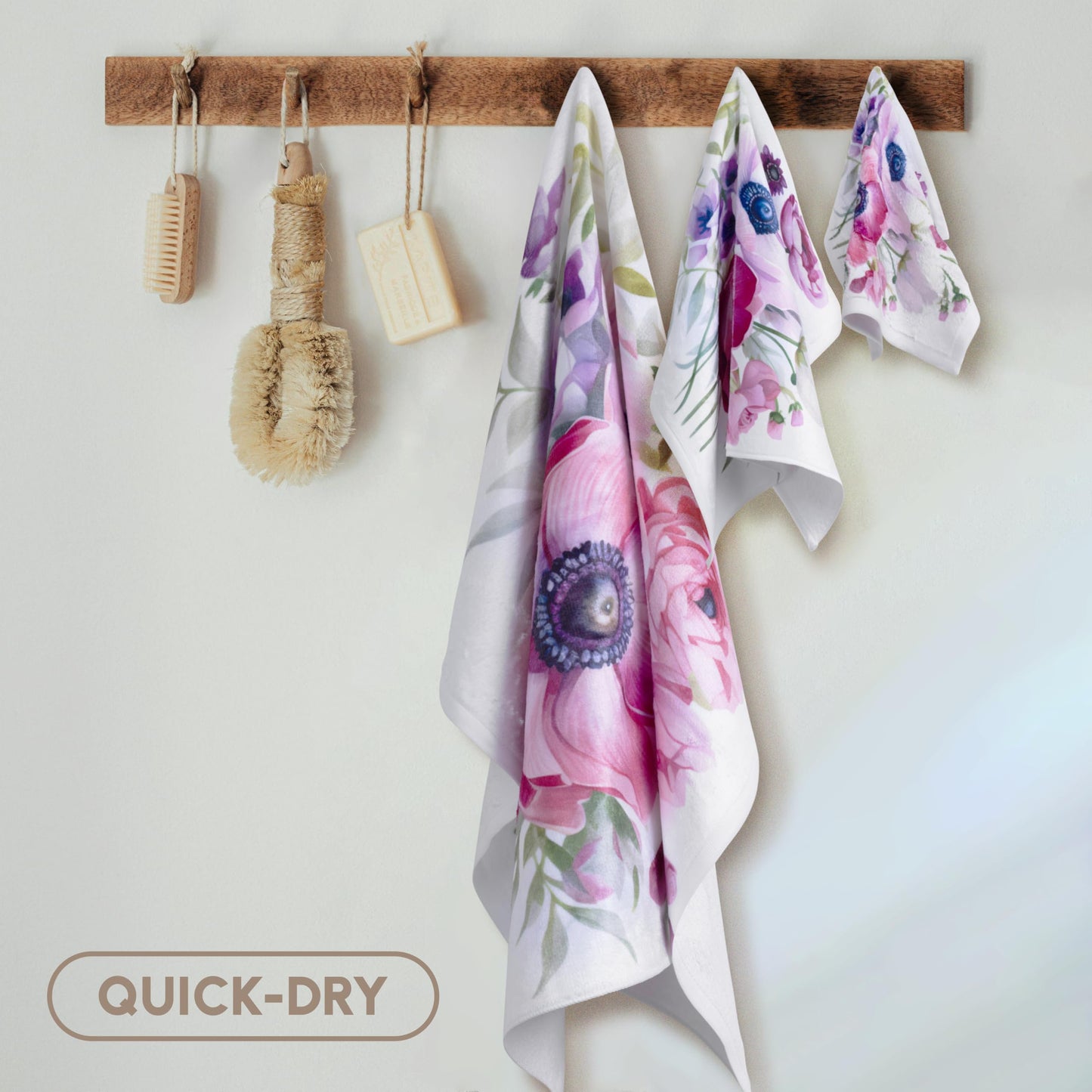 3D Rose White Ornaments Pink Christmas-Holiday Inspirations TWL_39369_1 Towel, 15" x 22"