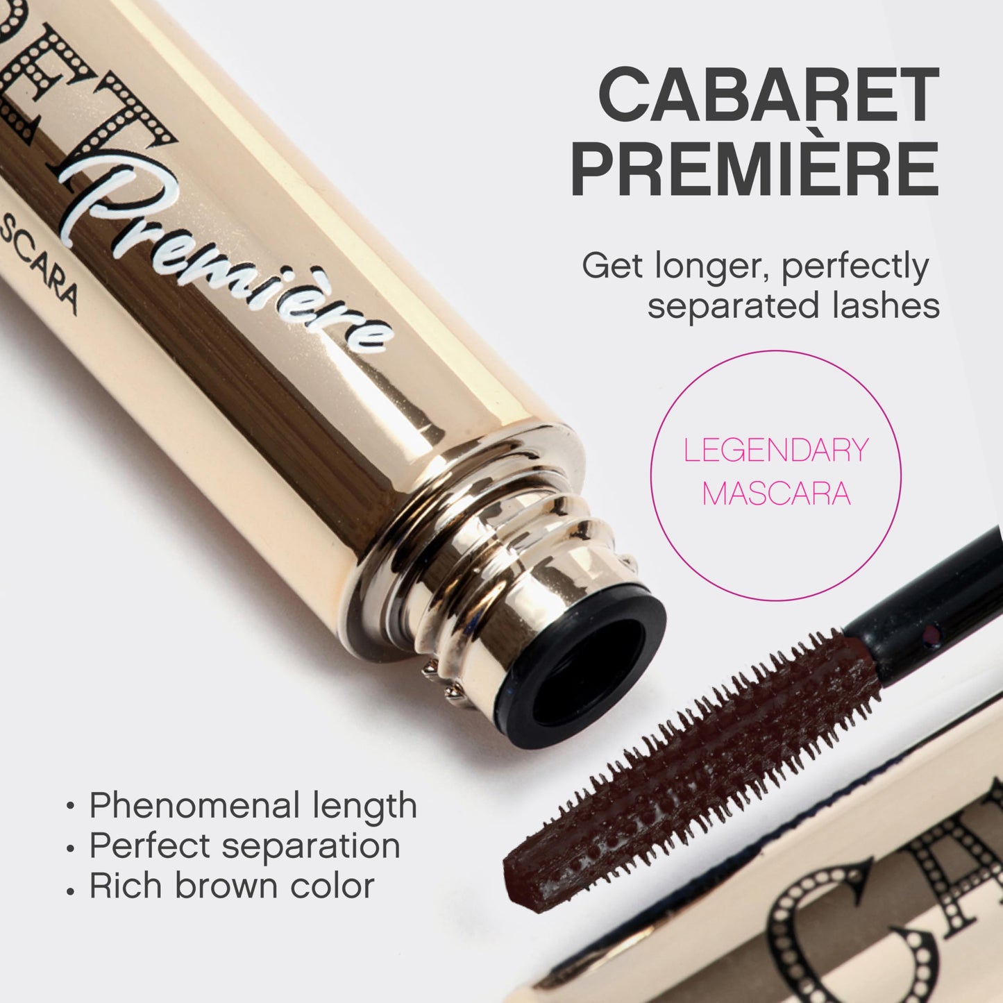 Vivienne Sabó Cabaret Premiere Brown Mascara, Volume and Length, Defining, Curling, No Flaking, No Clumping, Smudge Proof, Washable, Cruelty-Free Beauty and Personal Care Vivienne Sabó