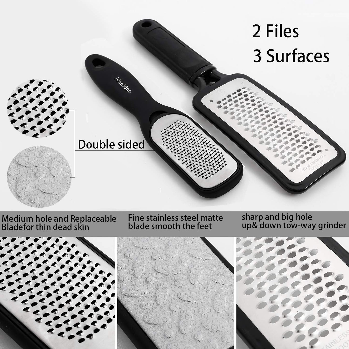 Foot File Callus Remover,Colossal Foot Rasp and Professional Foot Scrubber Pedicure Kit to Remove Hard Skin for Wet and Dry Feet,Surgical Grade