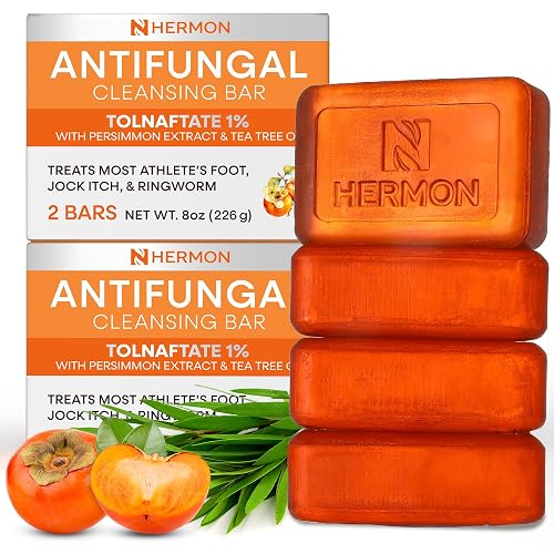 Hermon Antifungal Soap Bar: Antifungal Soap Treatment for Ringworm, Jock Itch & Athlete’s Foot with Tea Tree Oil - Medicated Anti Fungal Tea Tree Bar Beauty & Personal Care Hermon