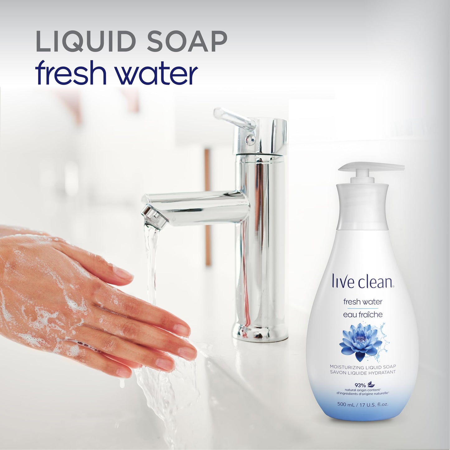 Live Clean Liquid Hand Soap, Fresh Water, 17 Oz (Packaging May Vary)
