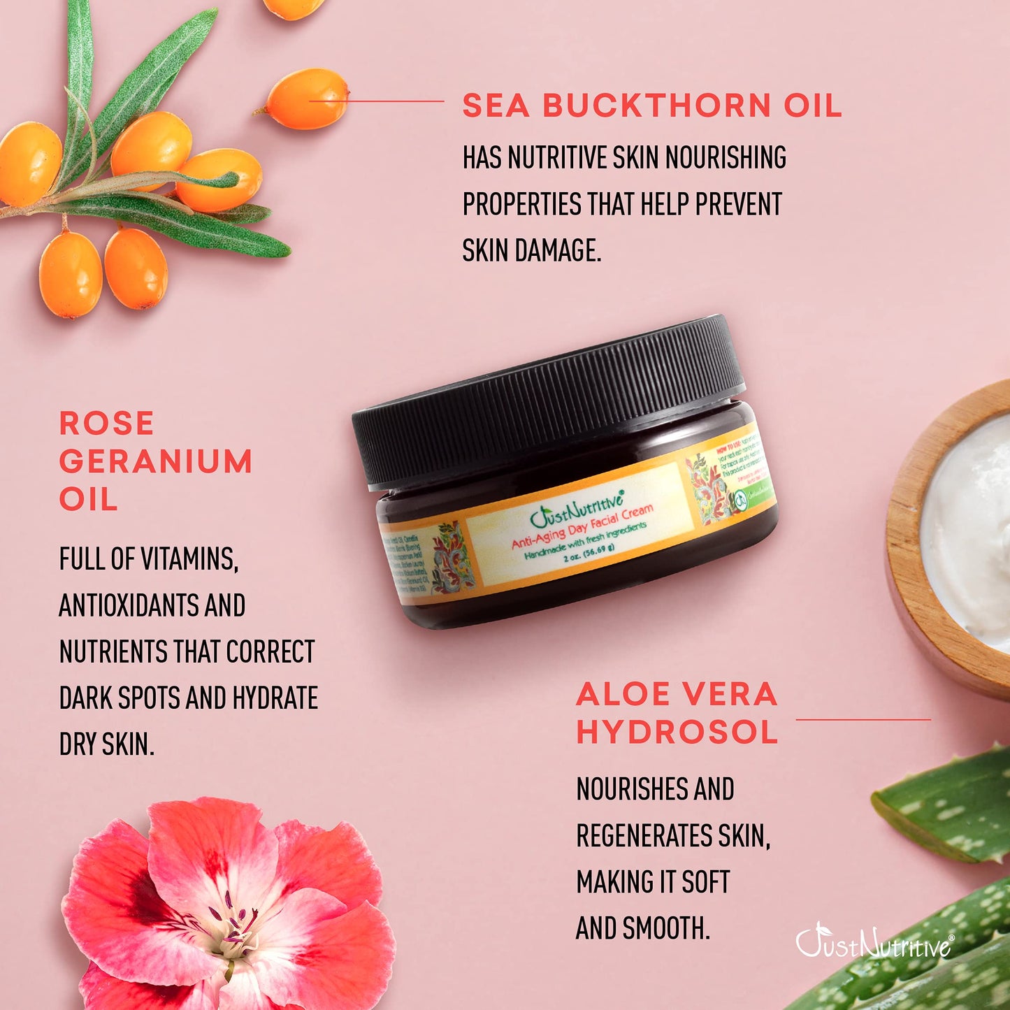 Just Nutritive Anti-Aging Day Facial Cream | Best Day Cream | Lasting Radiant Appearance | Leaves Skin Fresh Softens The Look of Fine Lines | Locks