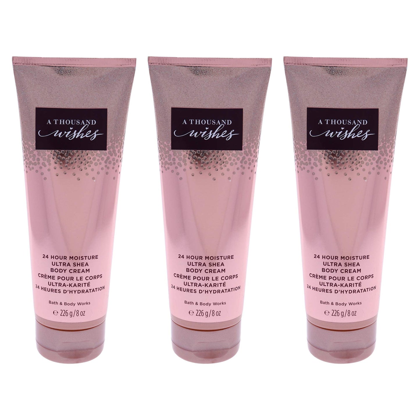 A Thousand Wishes Ultra Shea Body Cream by Bath and Body Works for Women - 8 oz Body Cream - Pack of 3