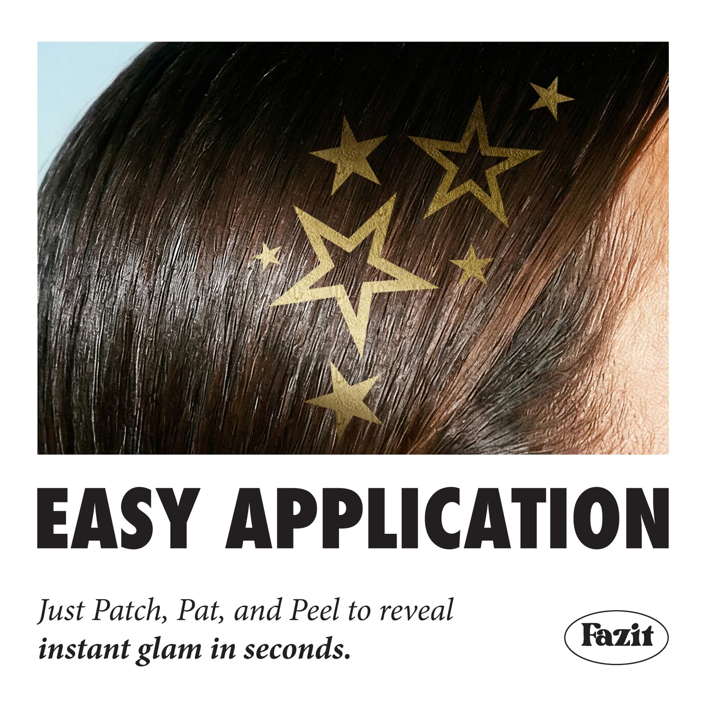 Fazit Makeup Patches - Golden Starlet - Glow Up Make-Up Patches - Cute Glitter Makeup Accessories For Women - Cosmetic Hair Glitter