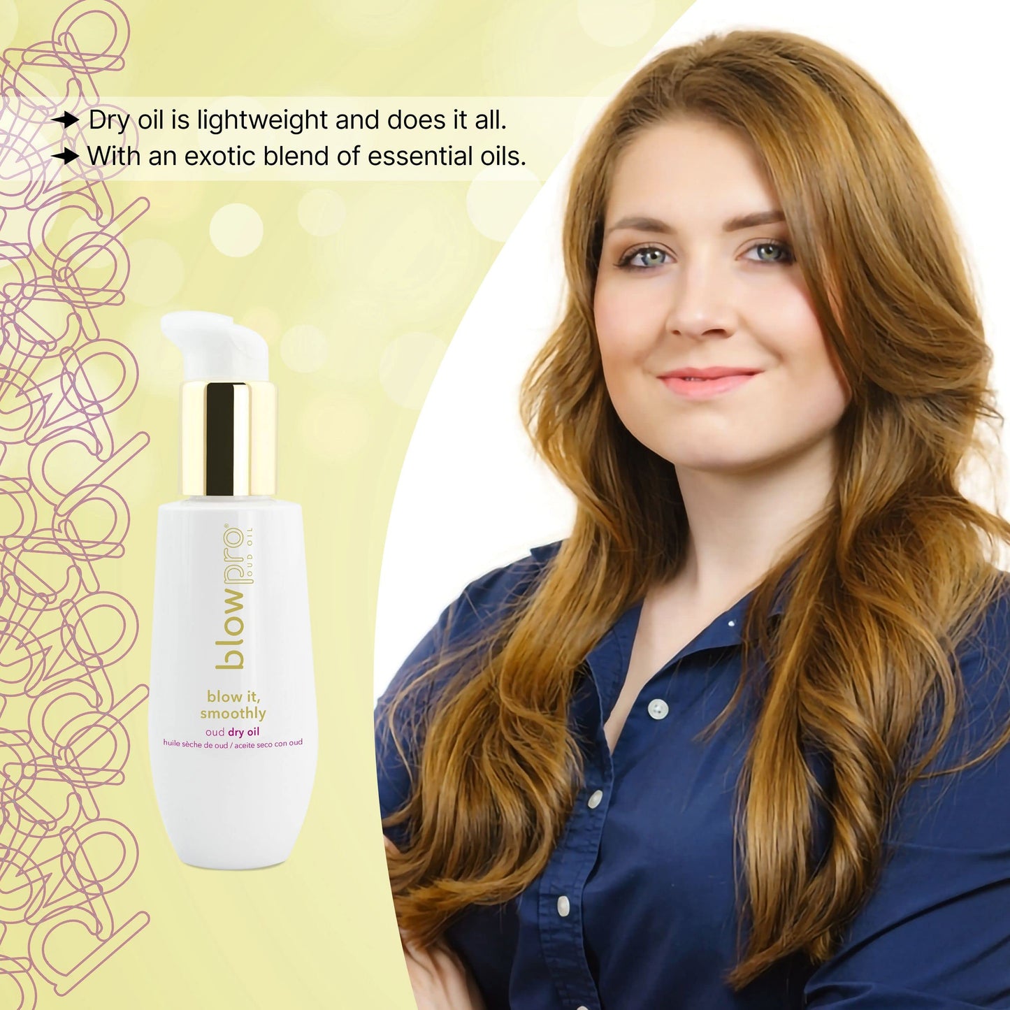blowpro Blow It Smoothly Oud Dry Oil - Lightweight Essential Oils Serum for Added Hair Shine - Frizz-Free, Fragrant and Smooth Hair Blow Dry Finish