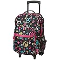 Rockland Double Handle Rolling Backpack, Peace, 17-Inch