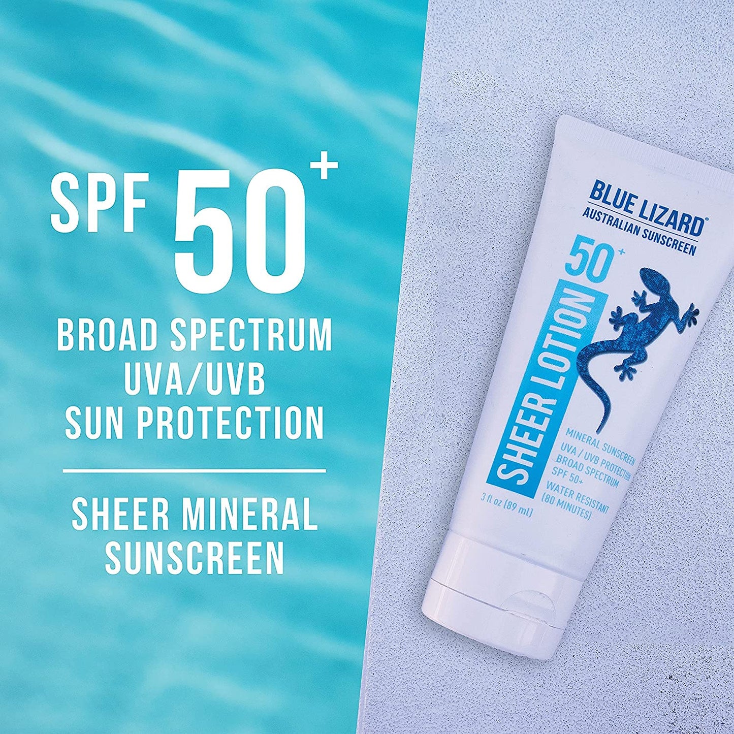 Blue Lizard Australian Sunscreen Sheer Lotion Body, SPF 50+ 3 oz.
