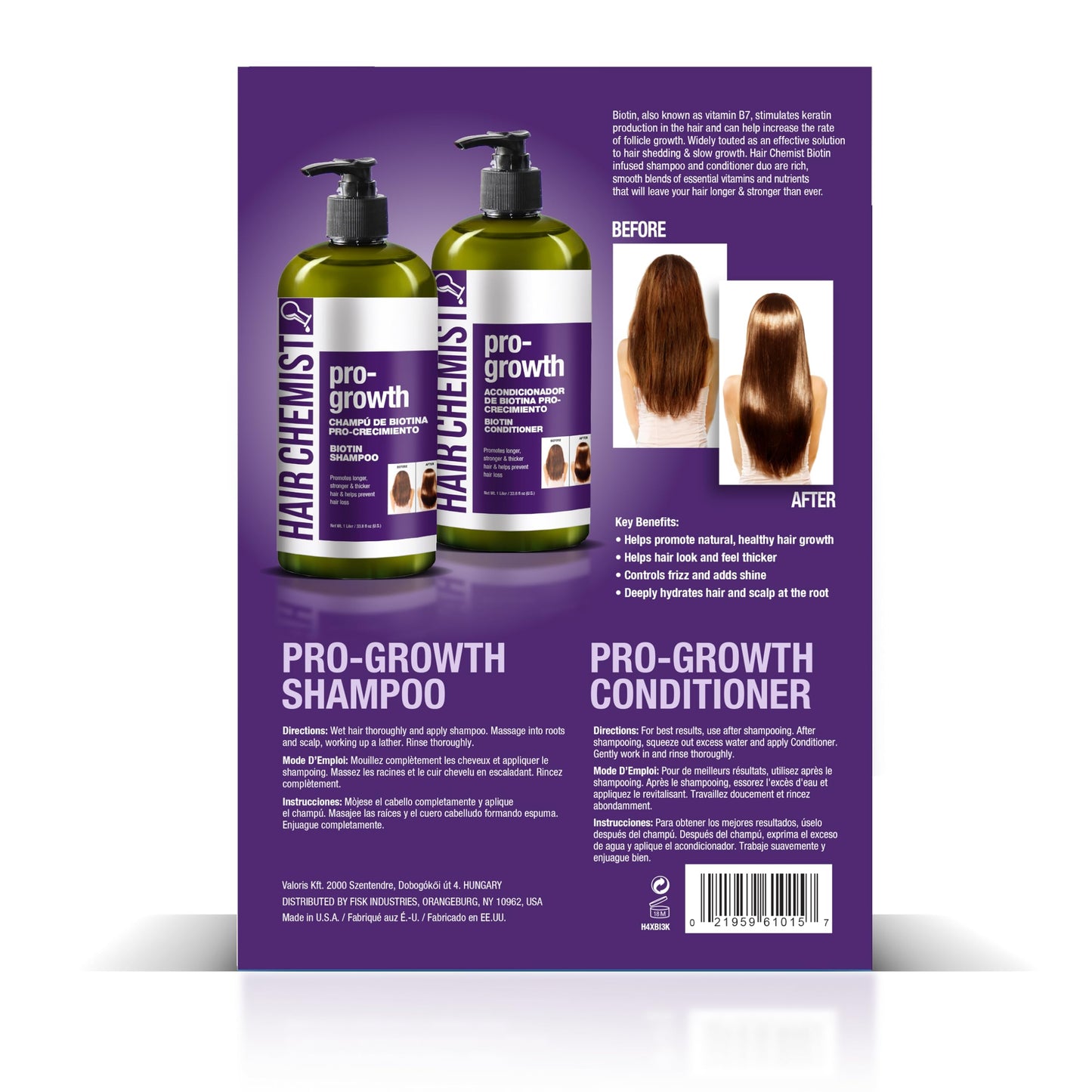 Hair Chemist Pro-Growth with Biotin Shampoo 33.8 oz. & Conditioner 33.8 oz. 2-PC Gift Box