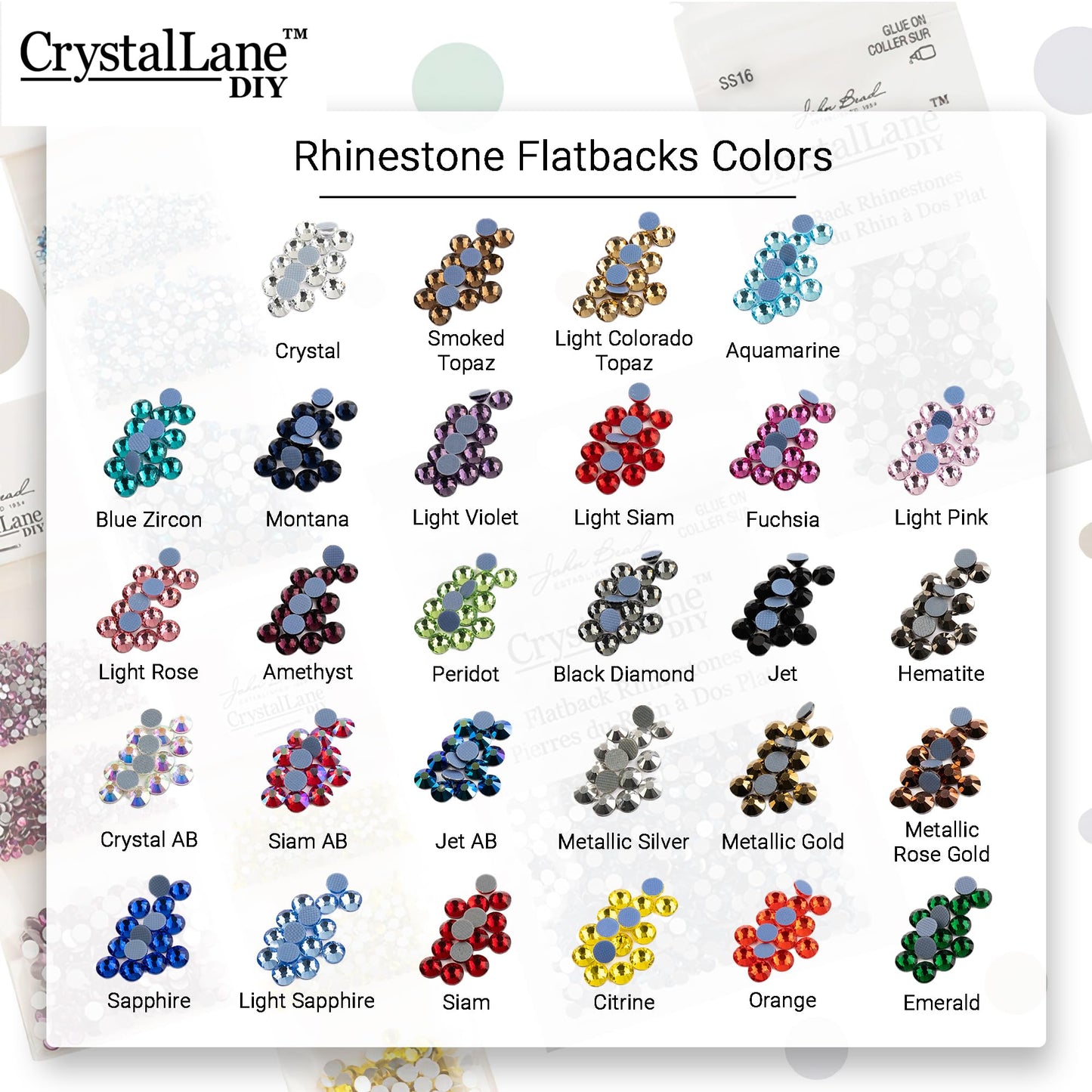 Crystal Lane DIY Flat Back Hotfix Rhinestones, ss12 (3mm), Hematite 1440pcs Beauty & Personal Care Crystal Lane Diy