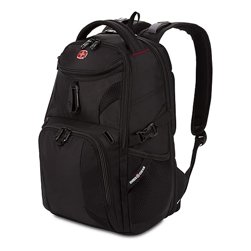 SwissGear 1900 Scansmart Mini/Slim Version, Fits Most 13 Inch Laptops and Tablets, TSA Friendly Backpack, Black