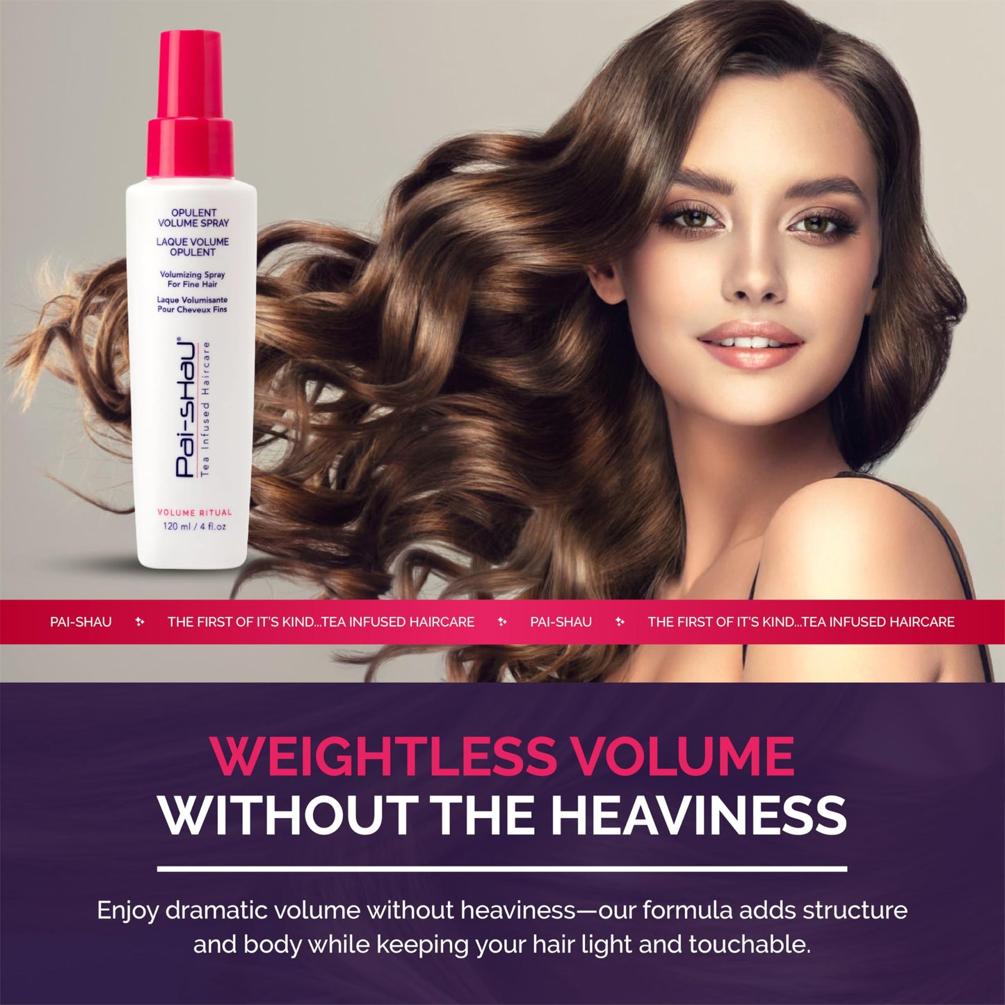 Pai-Shau Opulent Volume Spray - Volumizing Spray for Fine Hair - Provides Improved Texture, Weightless Volume and Lift - Volume Spray for Women - 4 Fl