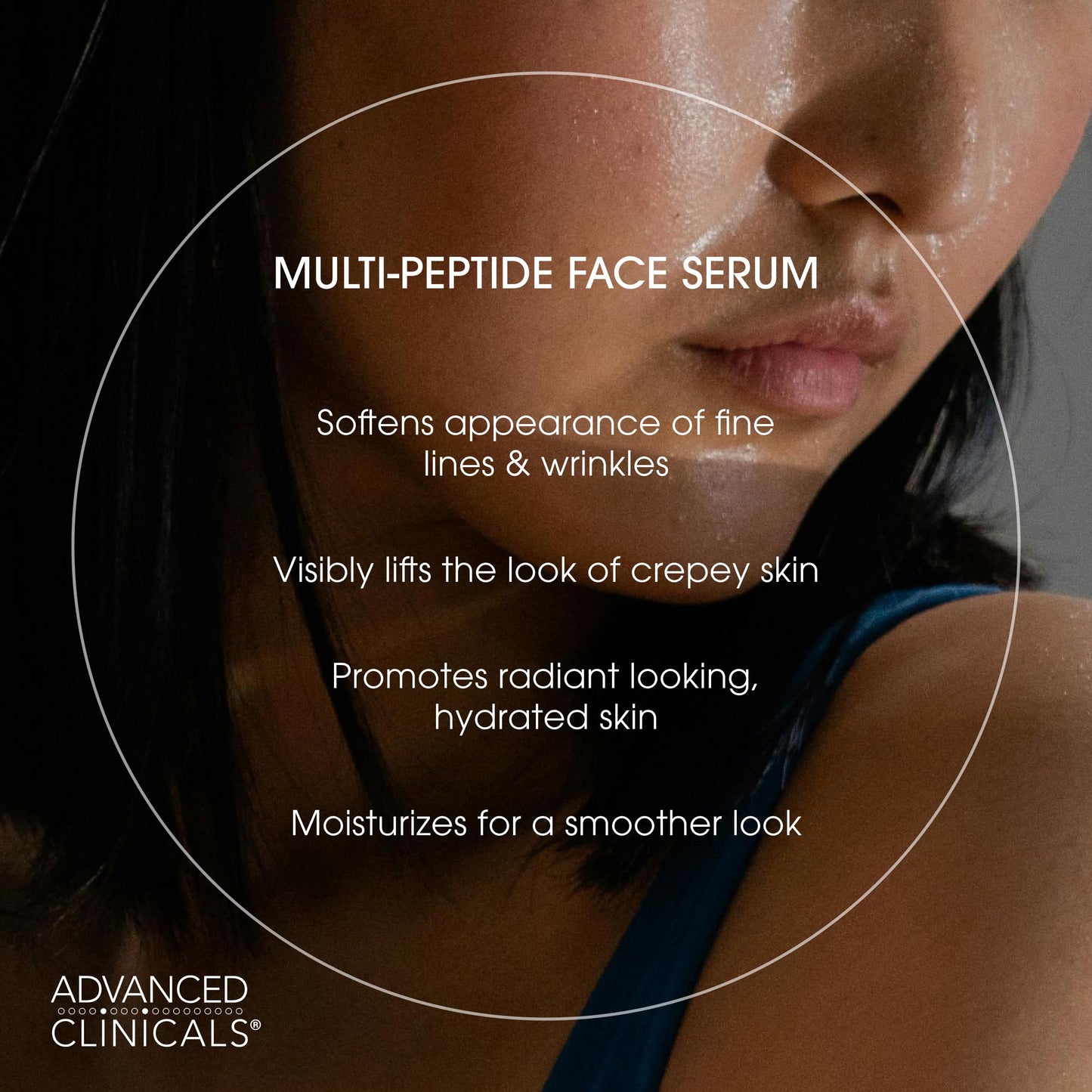 Advanced Clinicals Multi Peptides Serum For Face | Visible Anti Aging Hydrating Collagen Peptide Facial Serum With Vitamin E Helps Improve Look