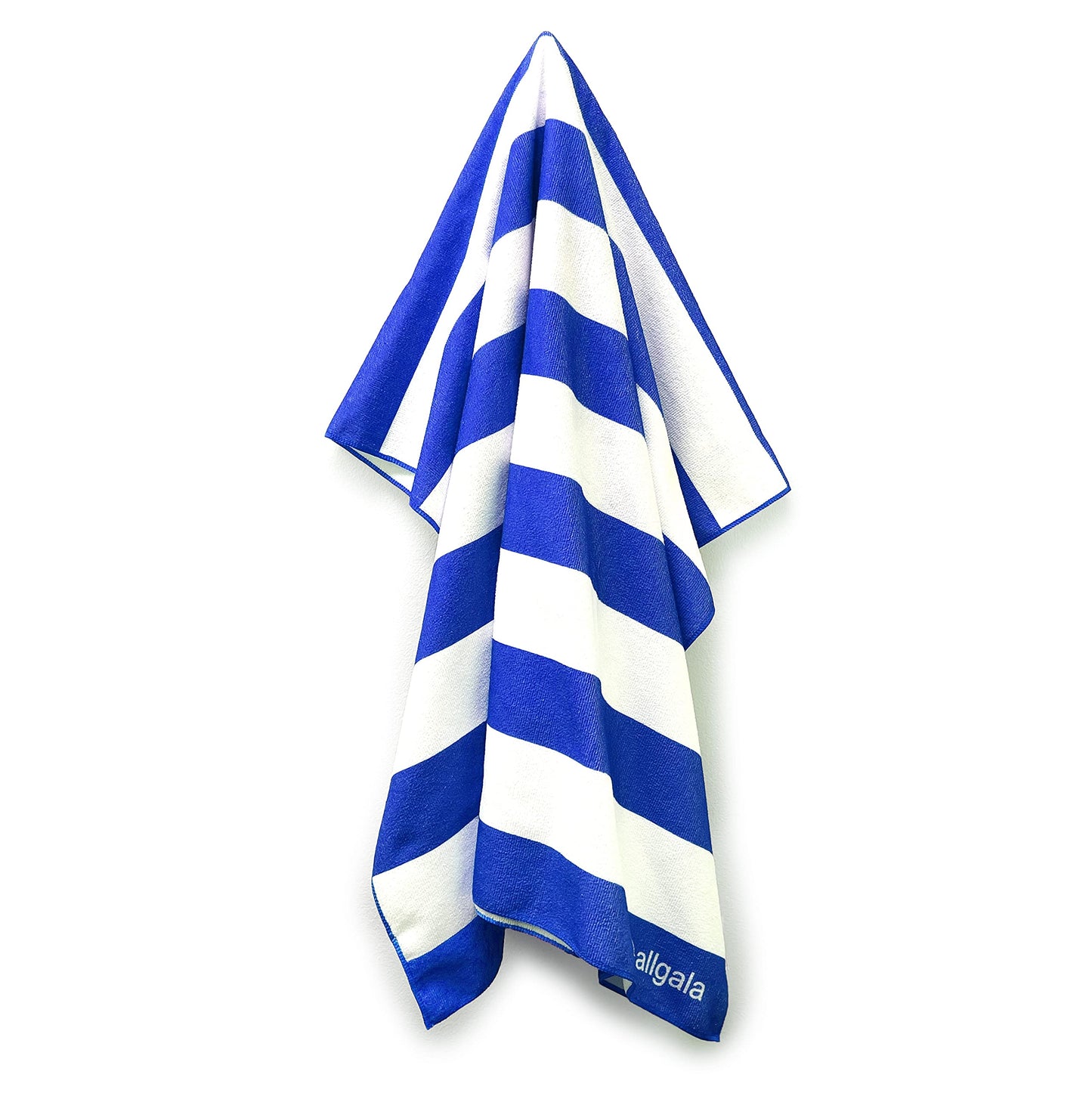 allgala Oversize 40x70 Inch (1x1.8M) Cabana Stripe Design Microfiber Beach Towel-Royal Blue (Pack of 1)-BT81206