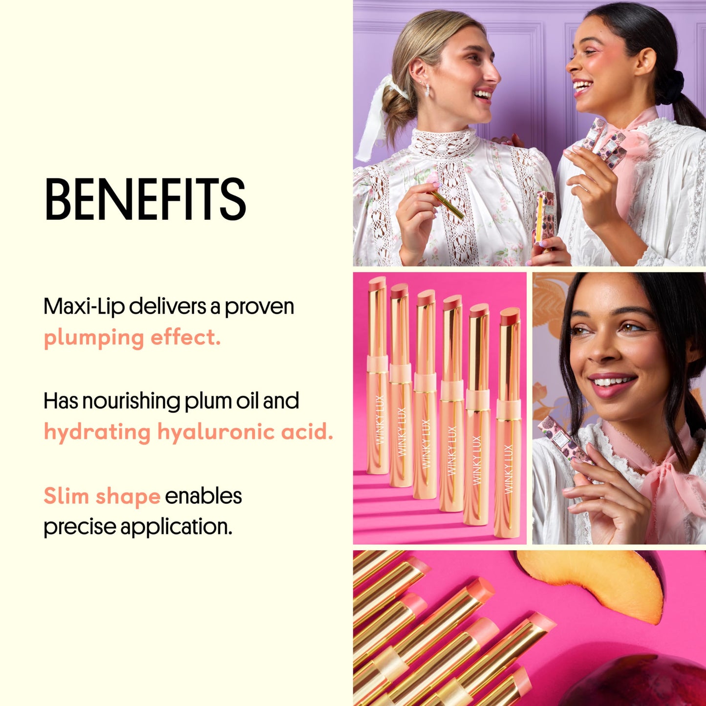 Winky Lux Skinny Plump Demi Matte Lipstick - Light Neutral Pink Lip, Natural Plump Lipstick, Weightless Long Lasting Soft Matte Lip Crayon, Infused