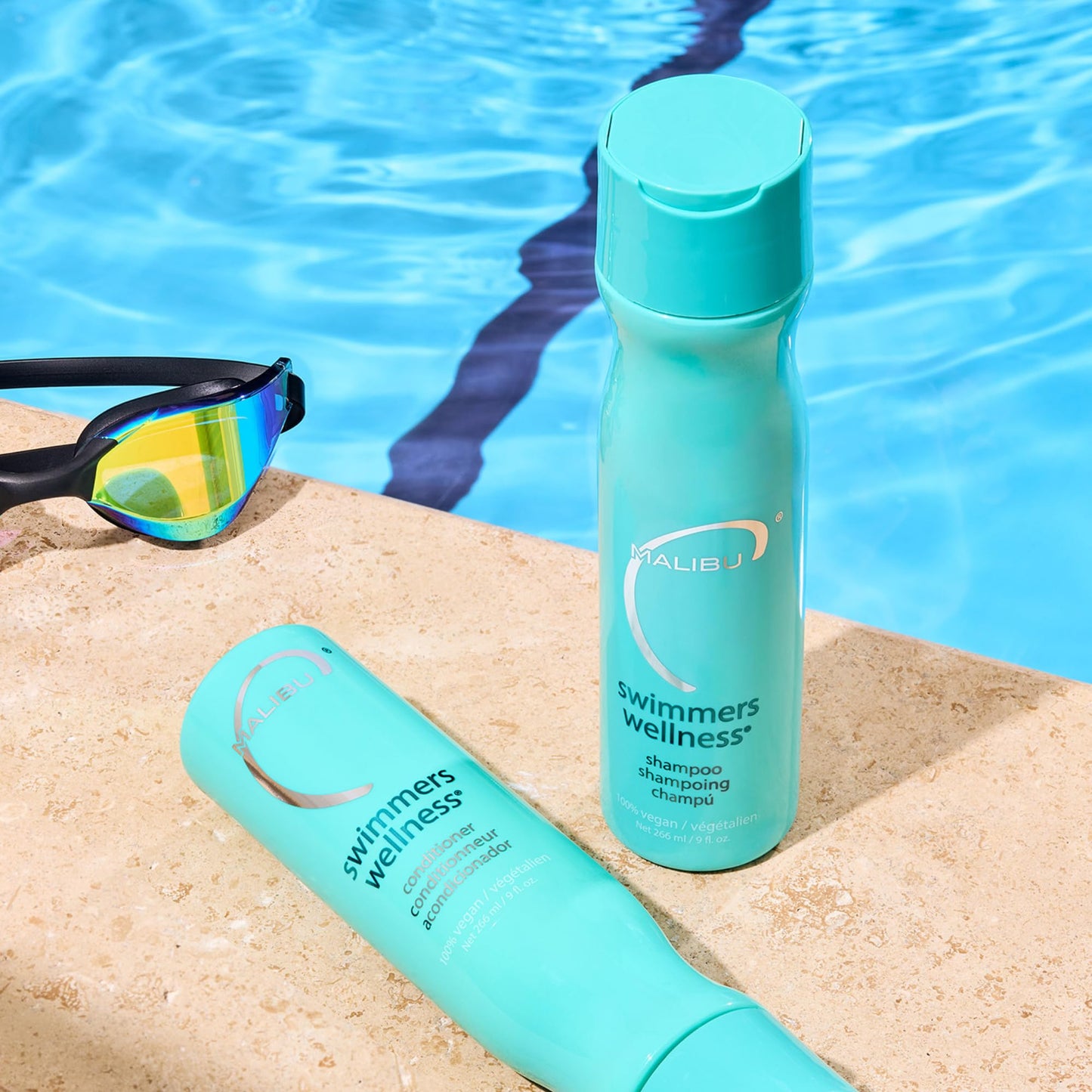 Malibu C Swimmers Wellness Shampoo and Conditioner Set (9 oz) - Restorative Hair Care for Swimmers - Protects Against Chlorine Damage & Combats Beauty and Personal Care Malibu C