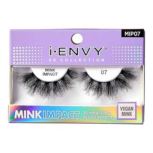 i-Envy False Lashes 3D Mink-Like Plush Impact Natural to Dramatic Vegan Eyelashes