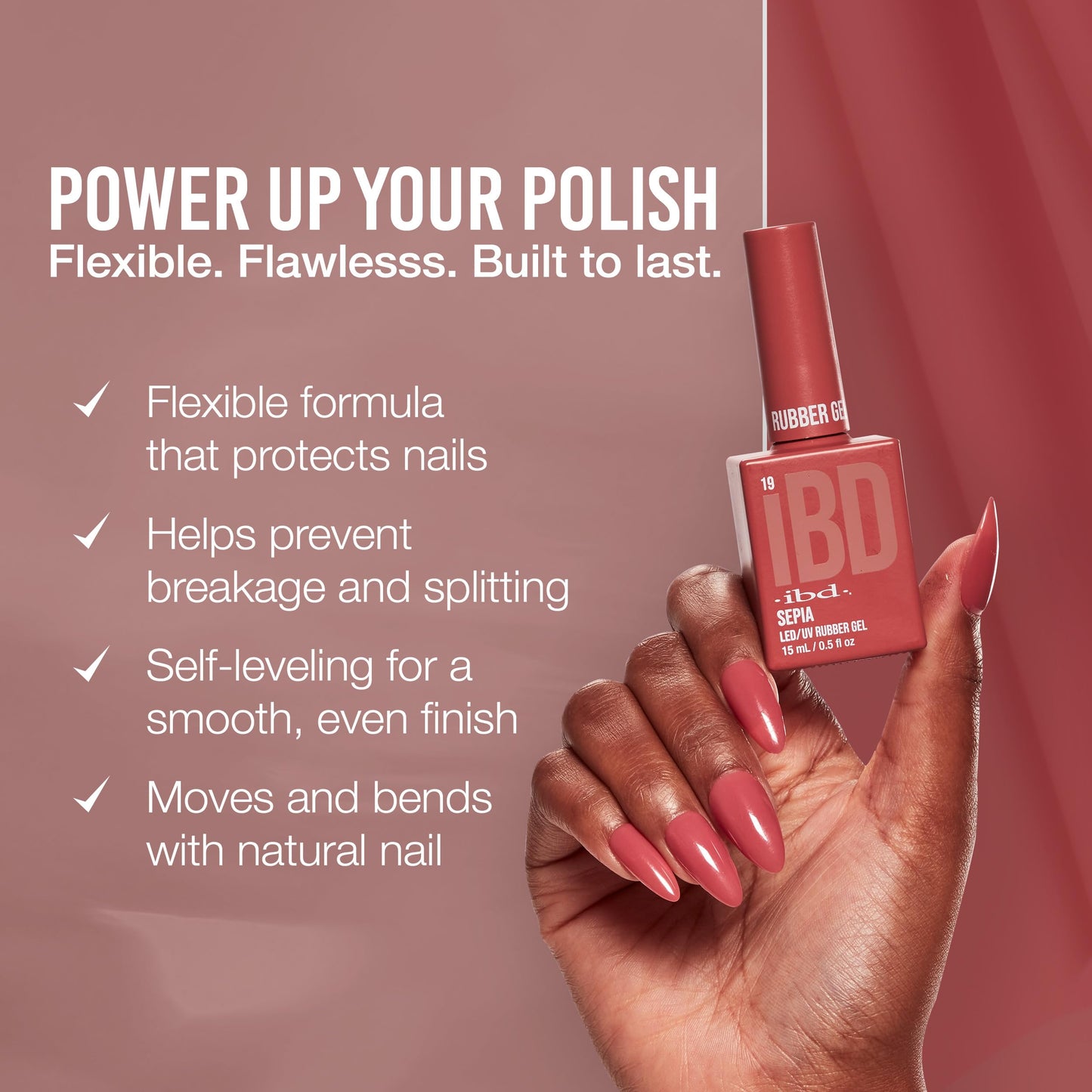 IBD Rubber Gel Polish - Sepia, LED/UV Soak Off Builder Gel for Nails, Strengthening Base Coat for Nail Polish & Extensions, 0.5 fl oz Beauty & Personal Care IBD