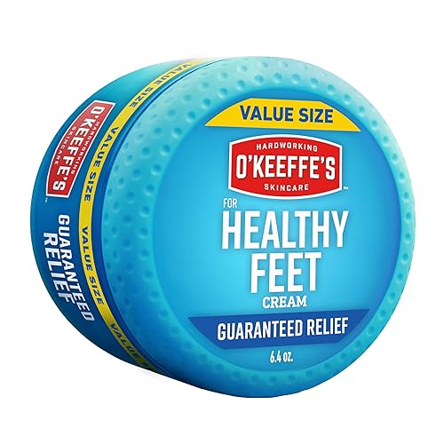 O'Keeffe's for Healthy Feet Foot Cream - 6.4 oz Jar (1 Pack) - Guaranteed Relief for Extremely Cracked, Dry Feet, Repairing Skincare, Instantly Boosts