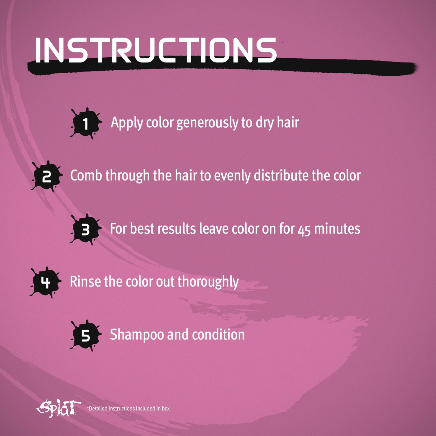 Splat Midnight Rosetta Semi Permanent Hair Dye Kit for Blondes, 1 Application, Includes Deep Reconstructor Conditioner, Lasts 30 Washes, No Bleach