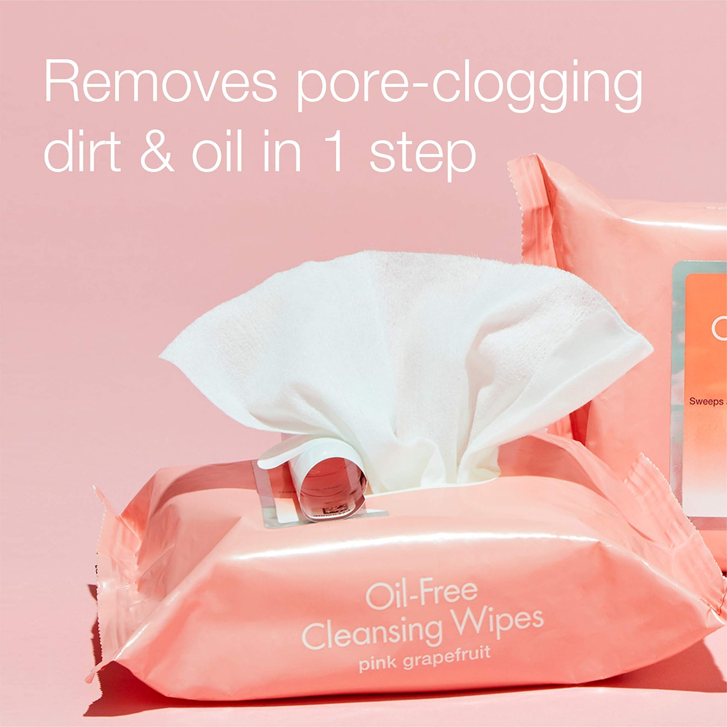 Neutrogena Oil Free Facial Cleansing Makeup Wipes, Disposable Acne Face Towelettes to Remove Dirt, Oil and Makeup for Acne Prone Skin, Pink