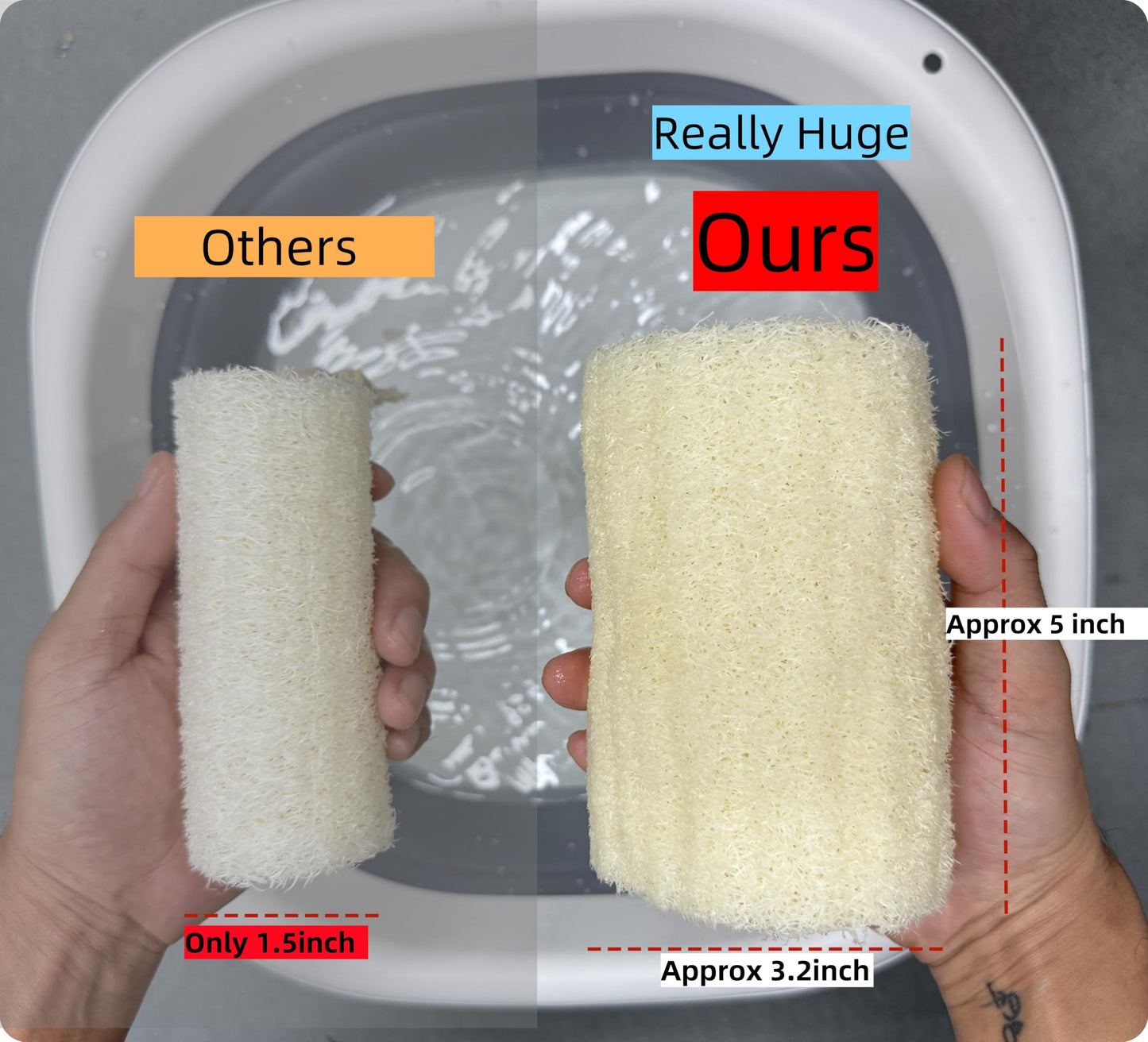 MAYMII·Home 100% Large (5" Length) Nature 6 Pack of Organic Loofahs Loofah Spa Exfoliating Scrubber Natural Luffa Body Wash Sponge Remove Dead Skin