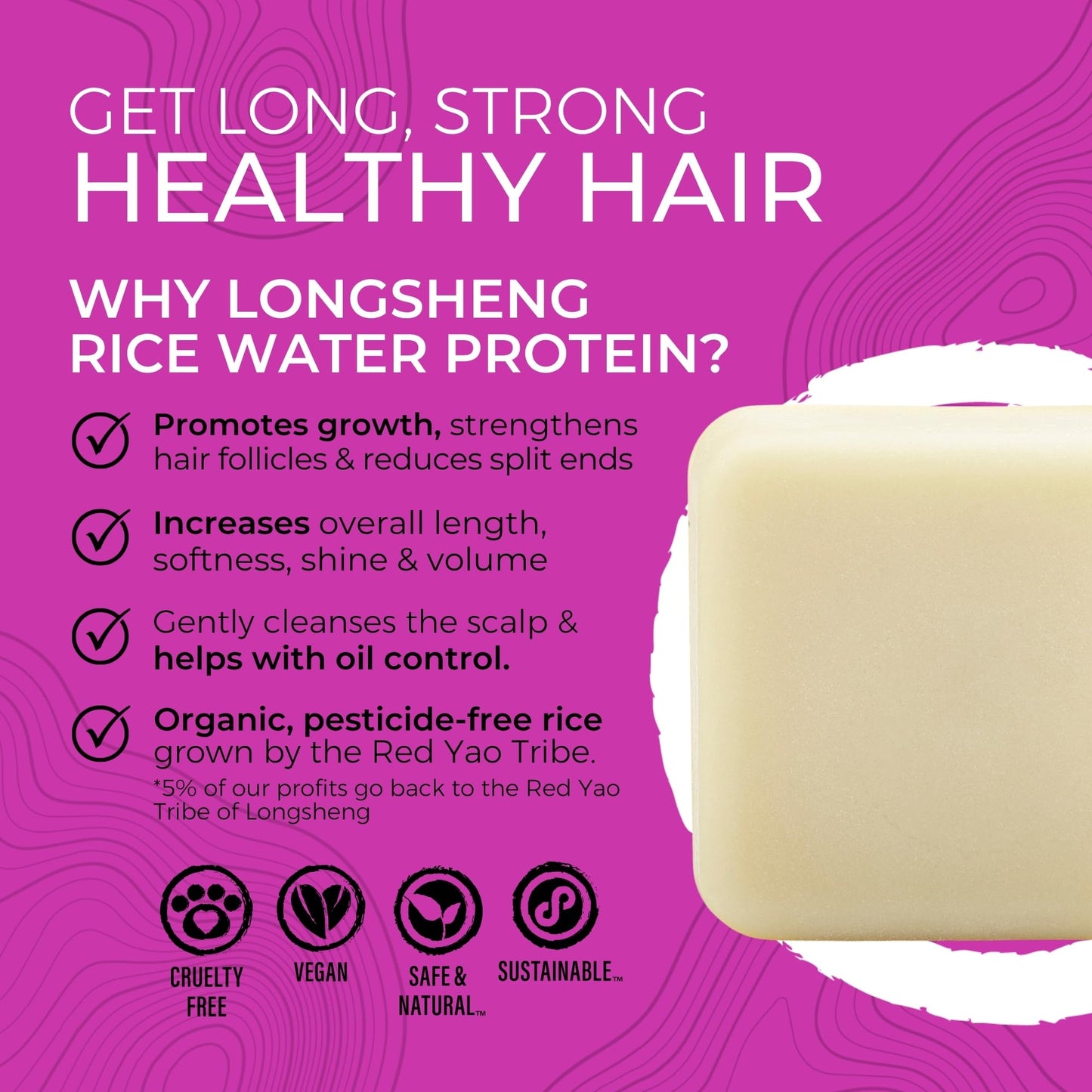 Viori Terrace Garden Conditioner Bar Made with Rice Water - Handcrafted All Natural Organic Conditioner