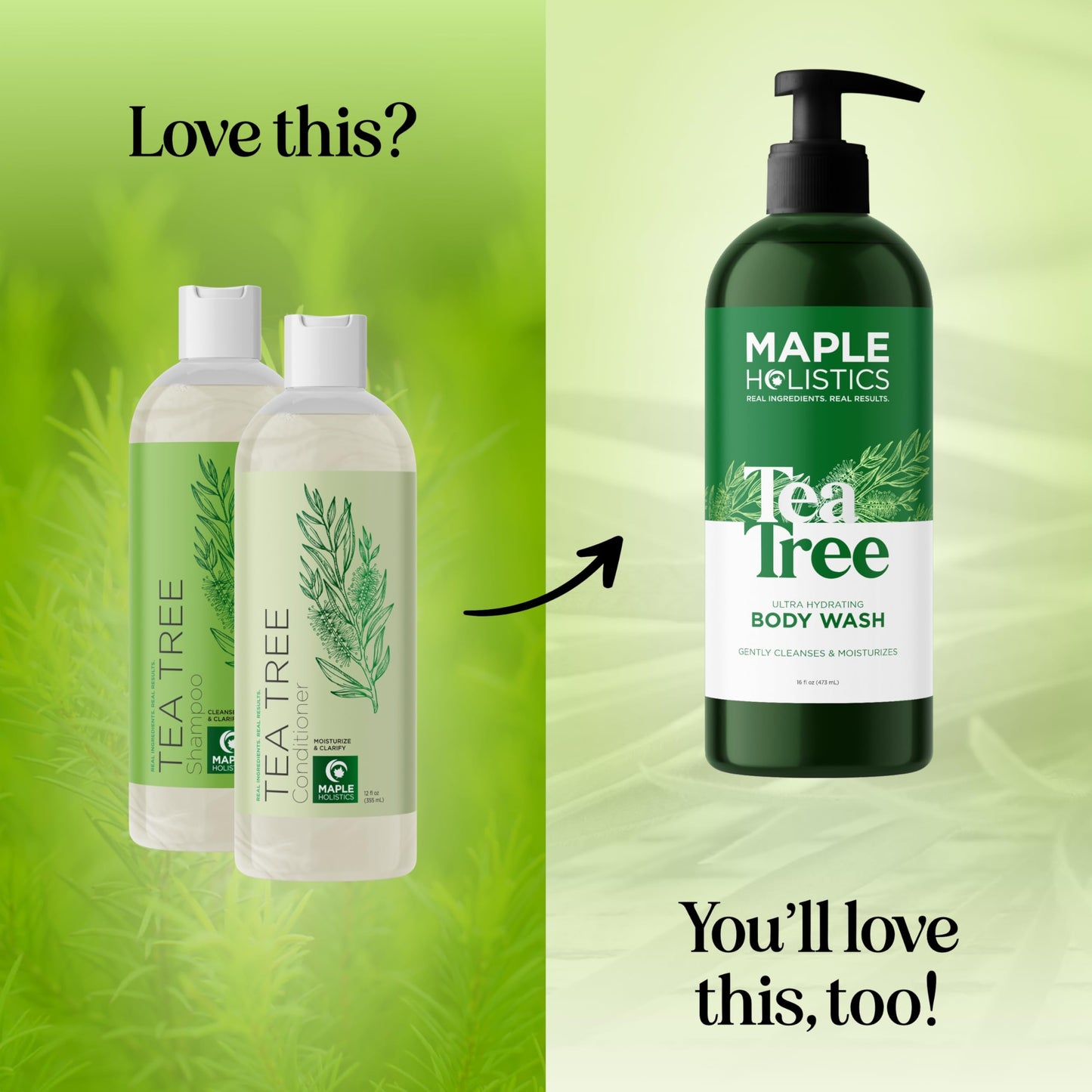 Tea Tree Shampoo and Conditioner Set - Sulfate Free Clarifying Shampoo and Conditioner for Oily Hair & Scalp Care with Cleansing Tea Tree Oil