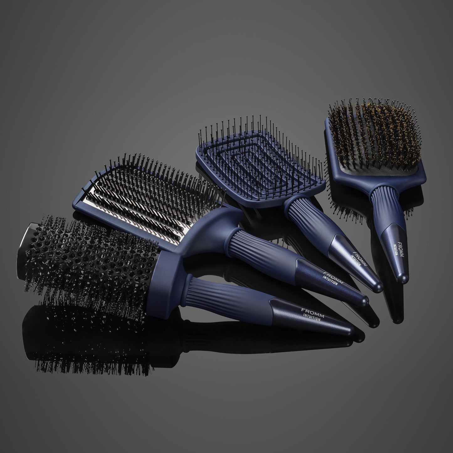 Fromm Professional Intuition Square Styler 1.75 Inch Ceramic & Ionic Thermal Brush in Blue, 2-in-1 Straighten & Wave Blow Drying Brush, Smooths Frizz