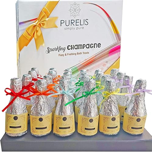 Bulk Organic Bath Bombs Gift Set. Wedding Favors & Party Favors for Adults. Dry Skin Moisturize Bath Balls Individually Wrapped Bath Bombs for Women…