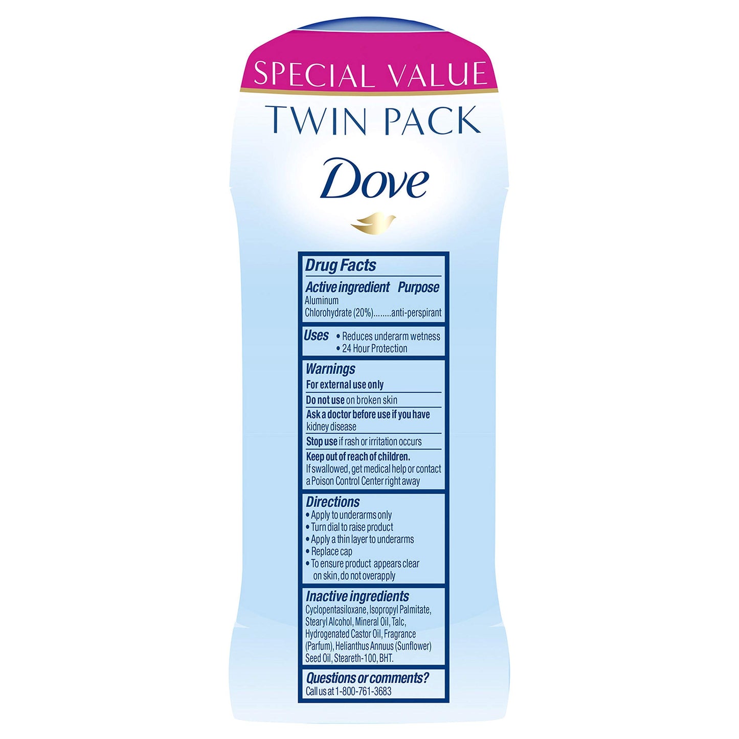 Dove Anti-Perspirant Deodorant Invisible Solid, Powder, Twin Pack, 5.20 Oz (Pack of 4) Beauty and Personal Care Dove
