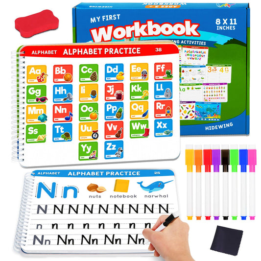 Preschool Learning Activities Workbook – Handwriting Tracing, Alphabet & Montessori Busy Book, Autism-Friendly Educational Toy for Kids Ages 3–5