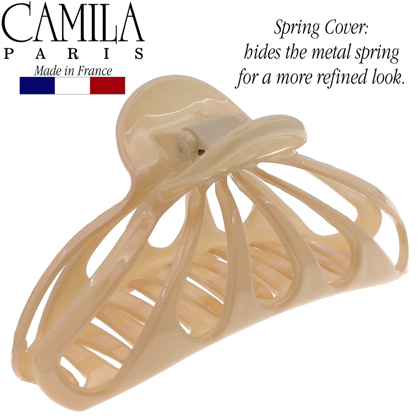 Camila Paris CP3054 French Hair Clip for Women with Thick, Long and Curly Wavy hair, Beige, No Slip Girls Fashion Styling Hair Accessory, Strong Hold