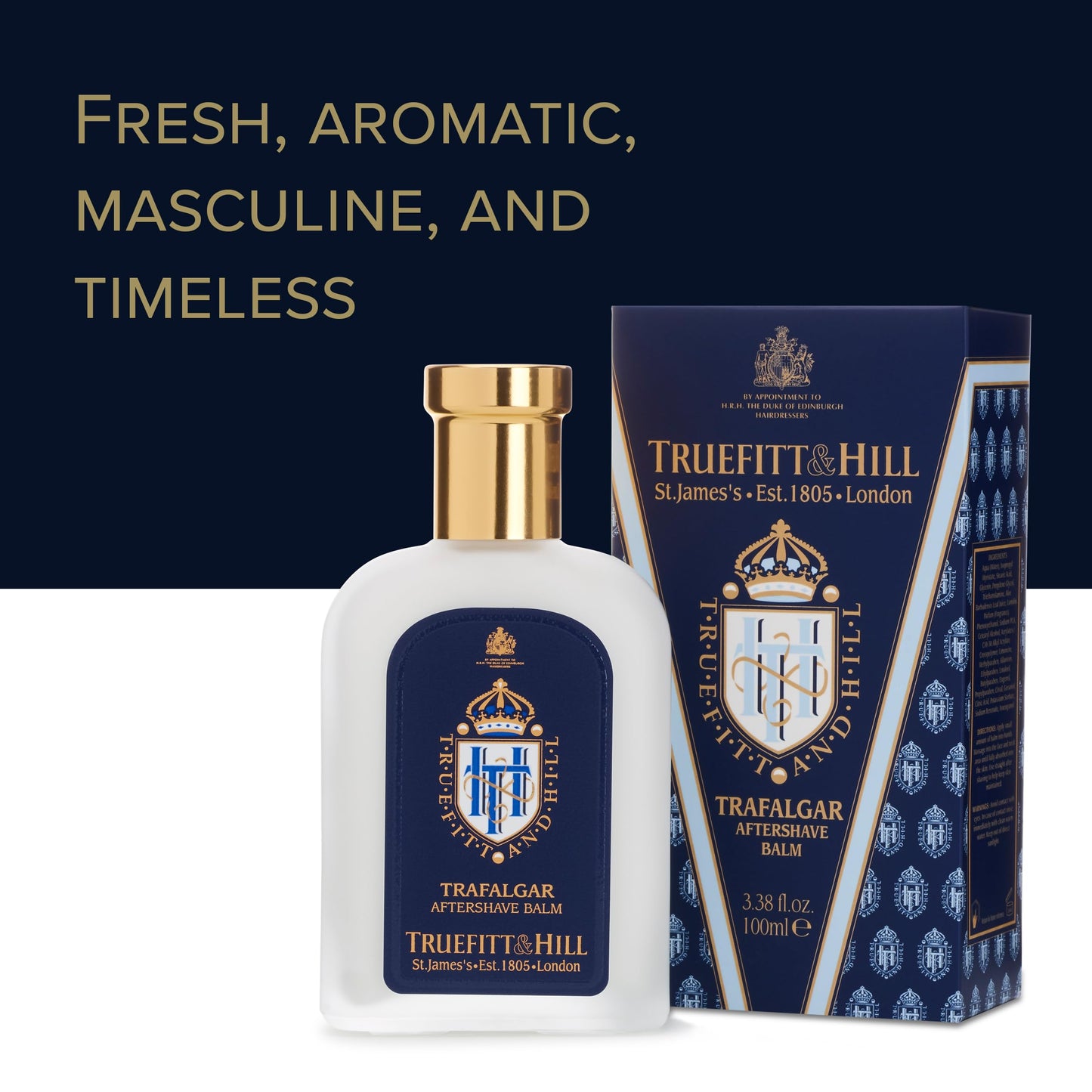Truefitt & Hill Luxury Aftershave Balm - Trafalgar - Premium Soothing Moisturizer with Aloe Vera Extract - Ideal for Sensitive Skin, Razor Burn…