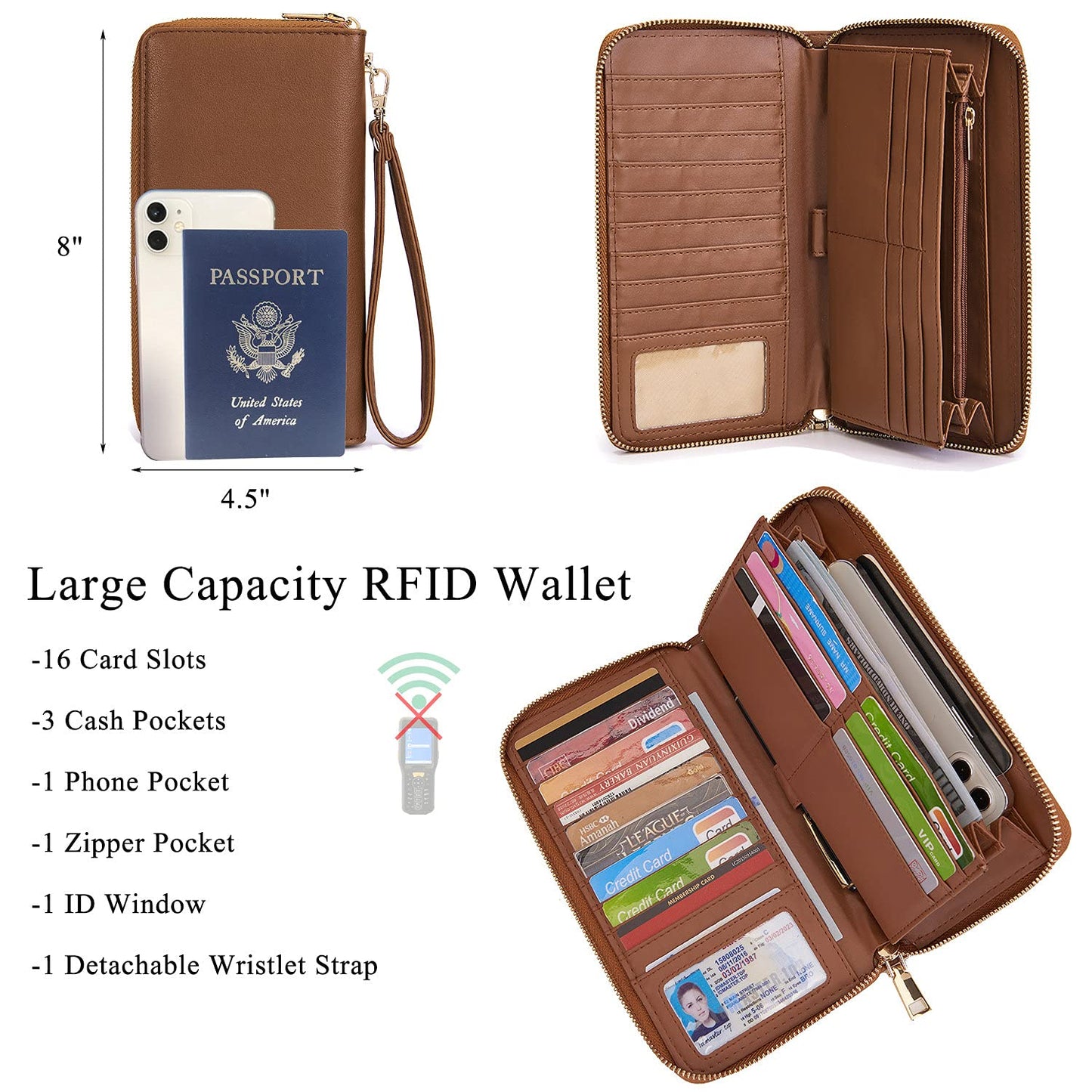 Large Crossbody Bags Ladies Shoulder Handbags Purse and Wallet Set for Women