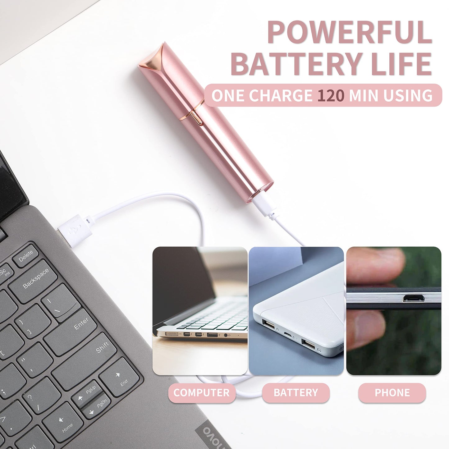 Flawless Facial Hair Removal for Women, Portable Painless Hair Remover Device, Rechargeable, with 4 Replacement Heads, for Face, Upper Lip and Chin Beauty and Personal Care bikurpia