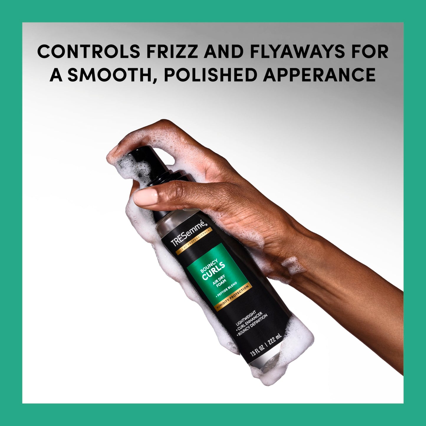 TRESemmé Air Dry Foam 1 ct Bouncy Curls Foam for Humidity Protection, with Peptide Blend, 7.5 fl oz Beauty and Personal Care TRESemmé