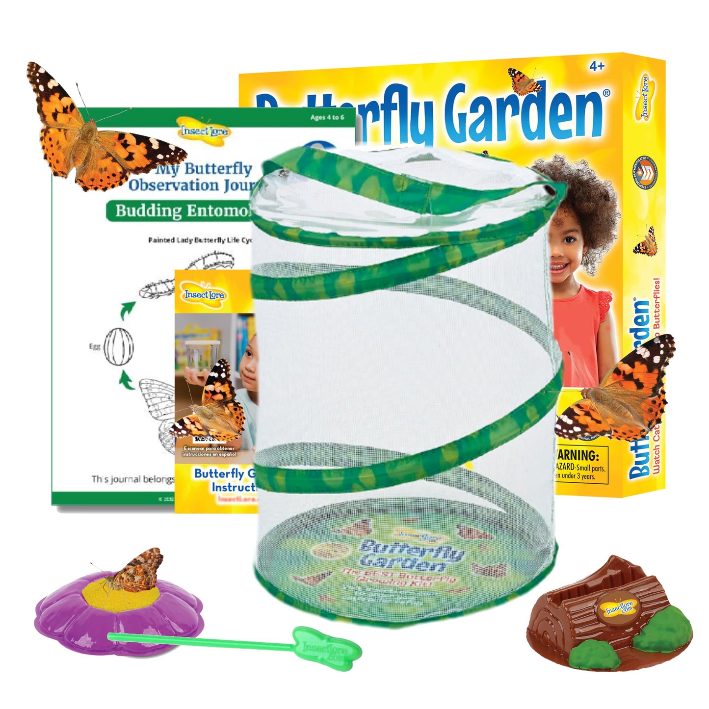 Insect Lore Butterfly Garden Kit – STEM Live Butterfly Growing Habitat with Caterpillars & Voucher, Educational Kit for Kids, Classrooms & Homeschool