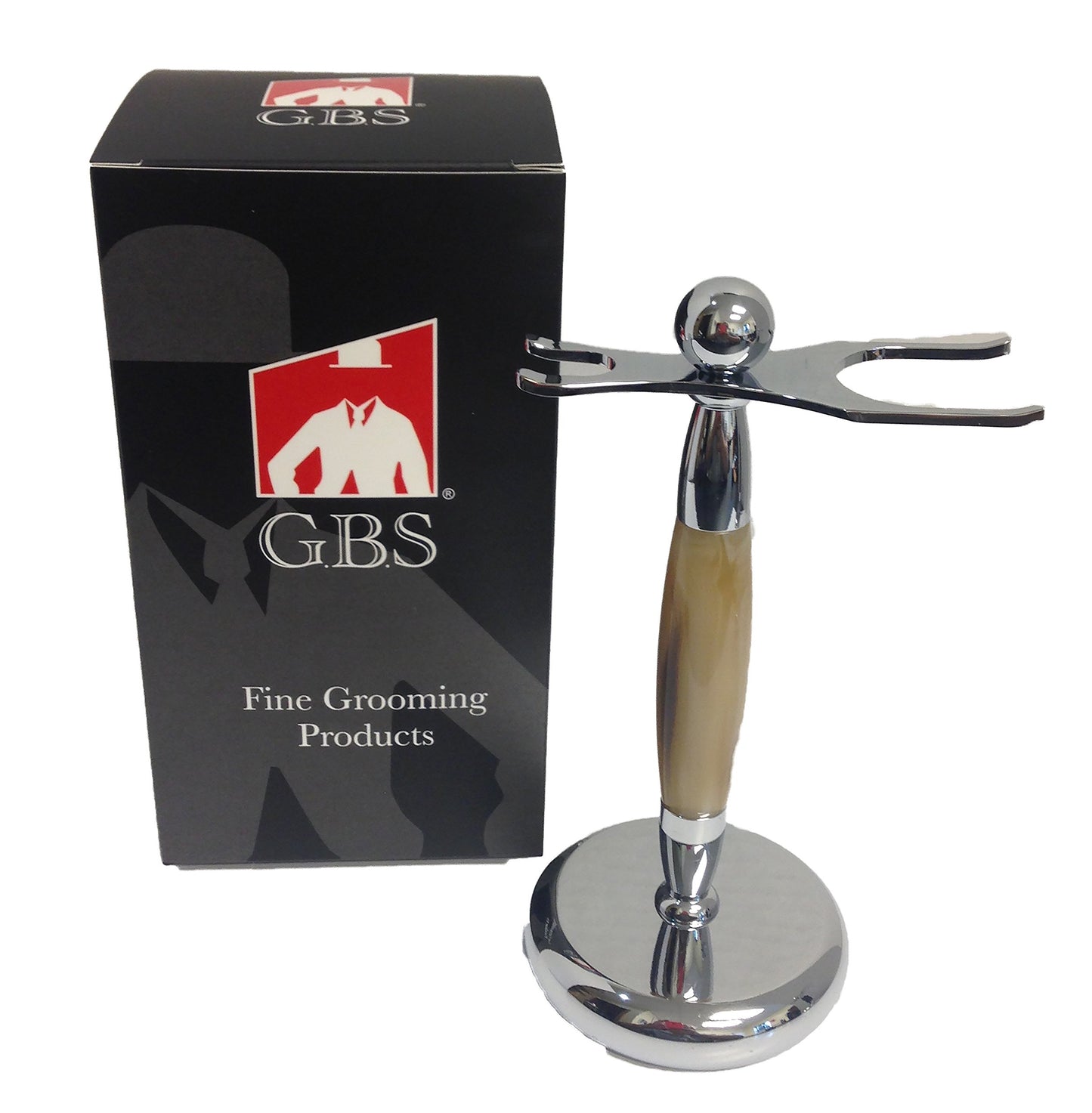 G.B.S Chrome Horn Accent Dual Stand for Shaving Brush and Razor, Stand to Shaving Brush and Razor, Opening for Brush and Razor Beauty and Personal Care G.B.S