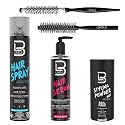 L3 Level 3 Hair Serum, Round Brush Set, Styling Powder & Hair Spray Kit - Repairs your Damaged Hair - Softens and Smoothing - Easy to Apply with No
