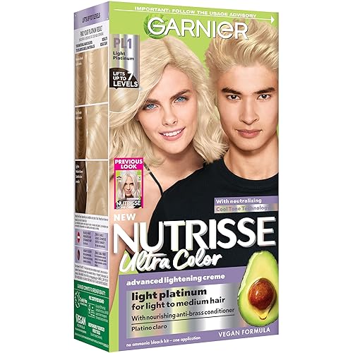 Garnier Nutrisse Ultra Color Hair Color, Permanent Hair Dye for Up to 8 Weeks of Bold, Vibrant, Fade-Resistant Results, Vegan & Cruelty-Free, PL1
